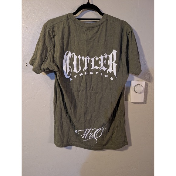 Mens Olive Green Cutler Athletics Casual Gym Tshirt size M - Picture 3 of 6